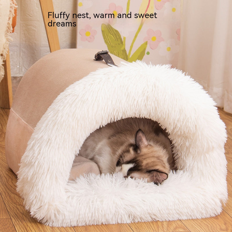 Cozy Semi-Enclosed Cat and Dog Bed