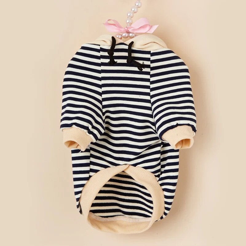 Warm Pet Coat Stripe Hoodie