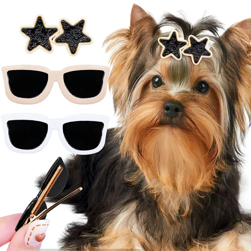 Dog Hair Clip Glasses Shape