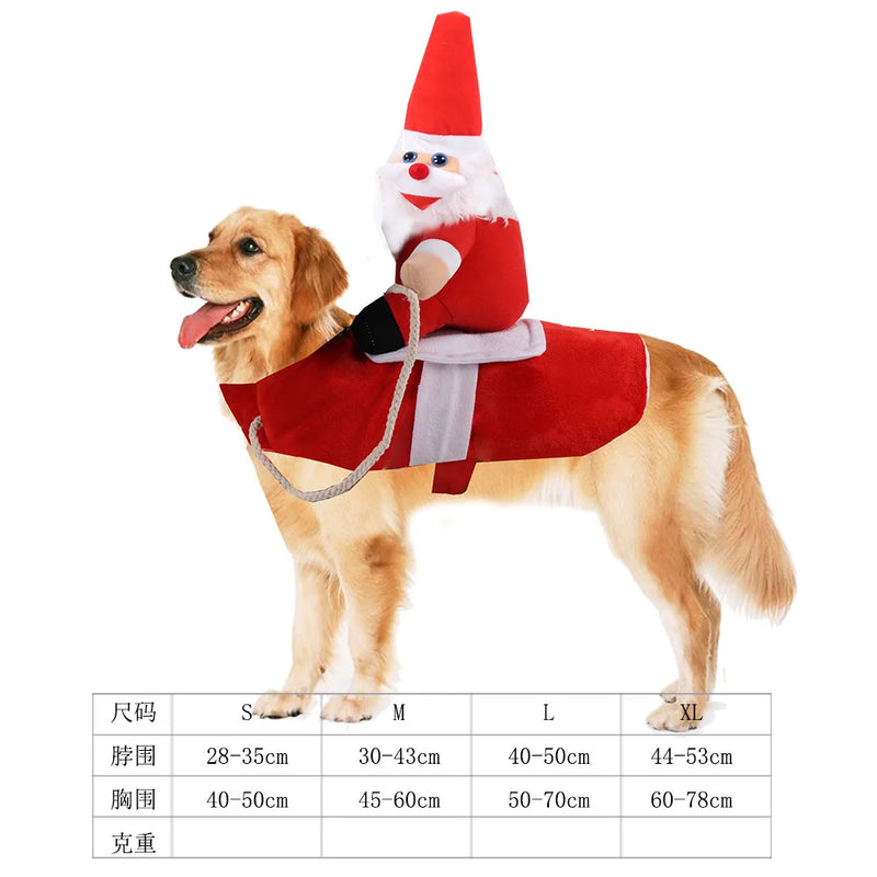 Pet Costume Cowboy and Santa Claus Rider