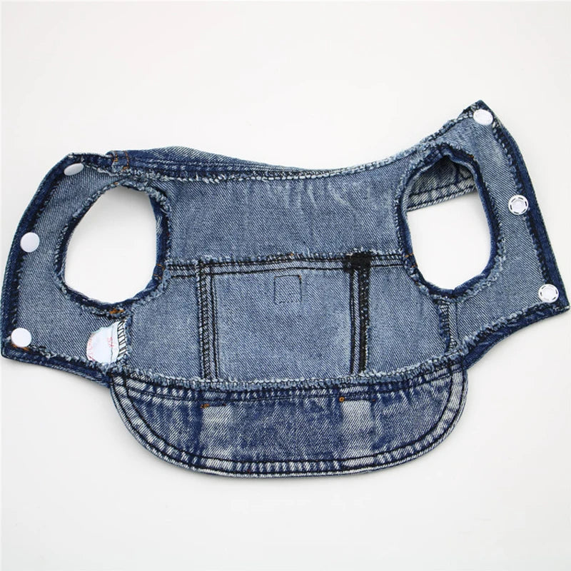 Dog Jeans Jacket  Harness - Scratch Design Dog Clothes