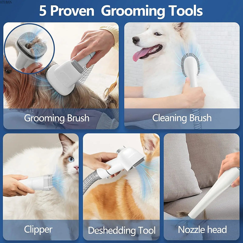 ATUBAN - Pet Grooming Vacuum Kit with 2.3L Capacity