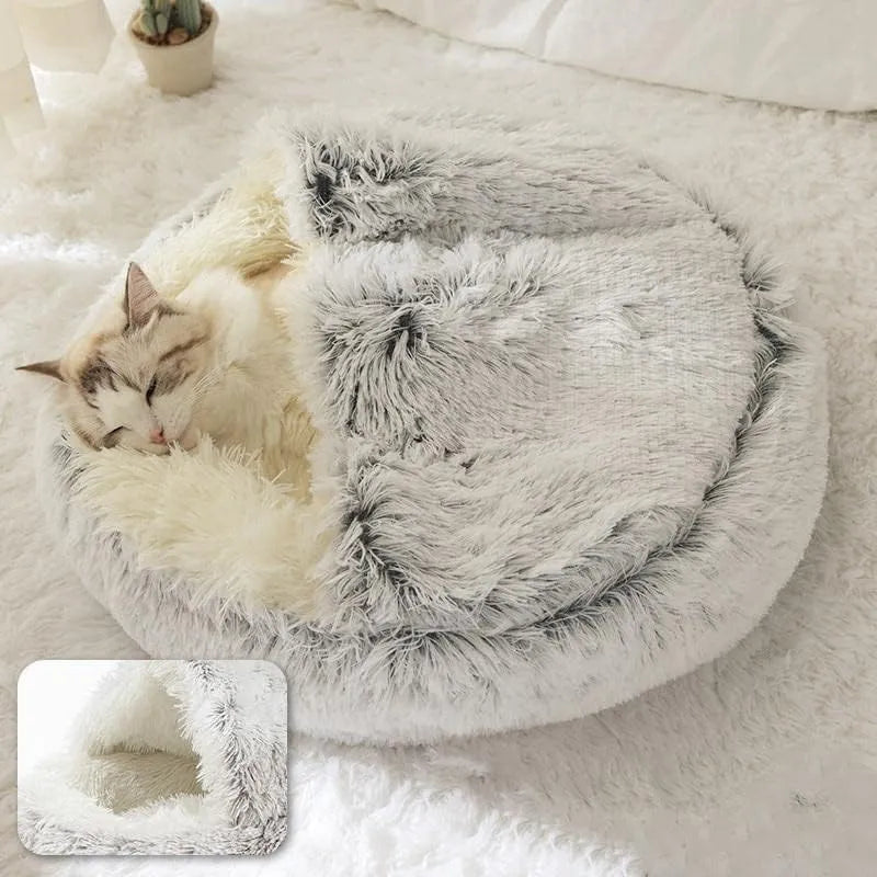 Soft Plush Round Bed for Cat and Dog