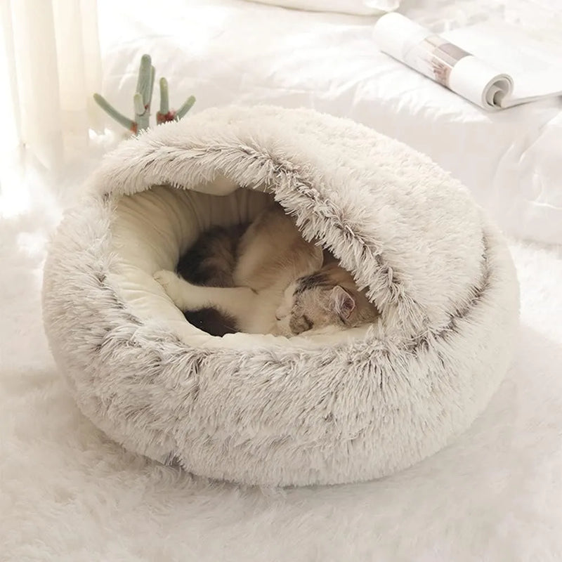 Soft Plush Round Bed for Cat and Dog