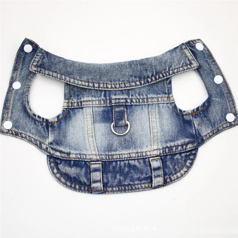 Dog Jeans Jacket  Harness - Scratch Design Dog Clothes