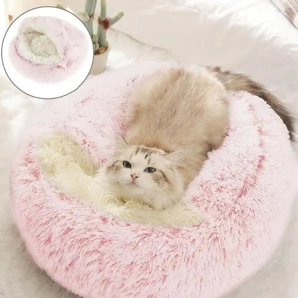 Soft Plush Round Bed for Cat and Dog