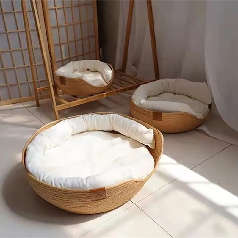 Handmade Paper Rope Pet Bed