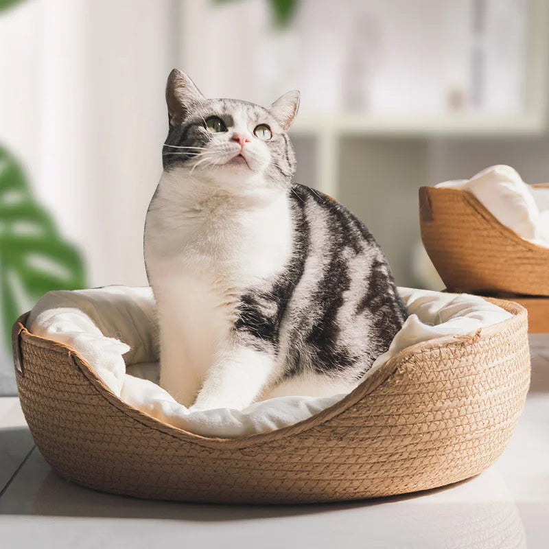 Handmade Paper Rope Pet Bed