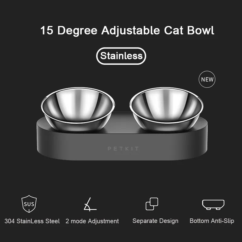 PETKIT Adjustable Stainless Double Bowl