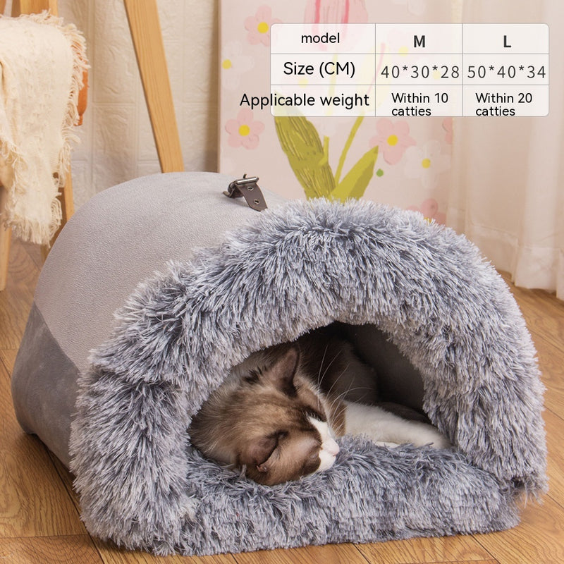 Cozy Semi-Enclosed Cat and Dog Bed